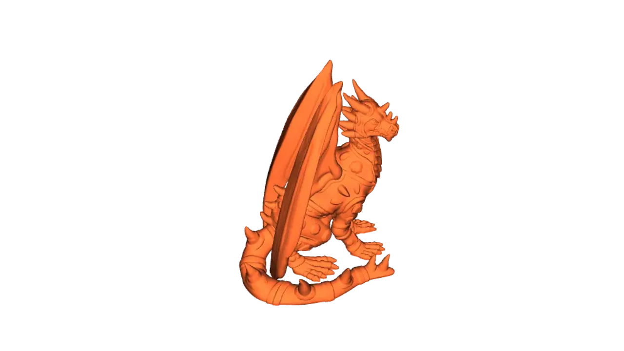 Dragon orange flying | 3D model