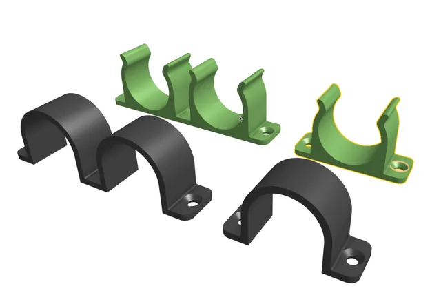 Simple configurable and stackable hose mounts