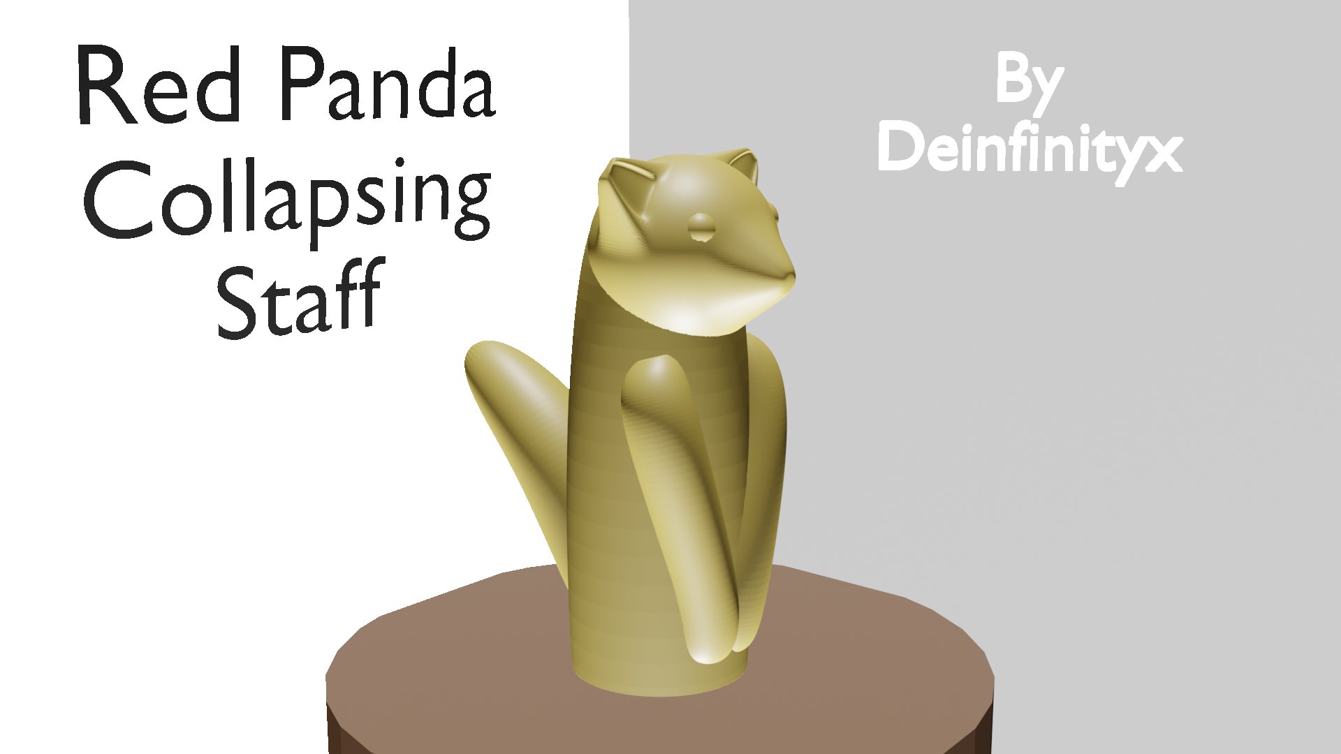 Red Panda Collapsing Staff by deinfinityx Download free STL model