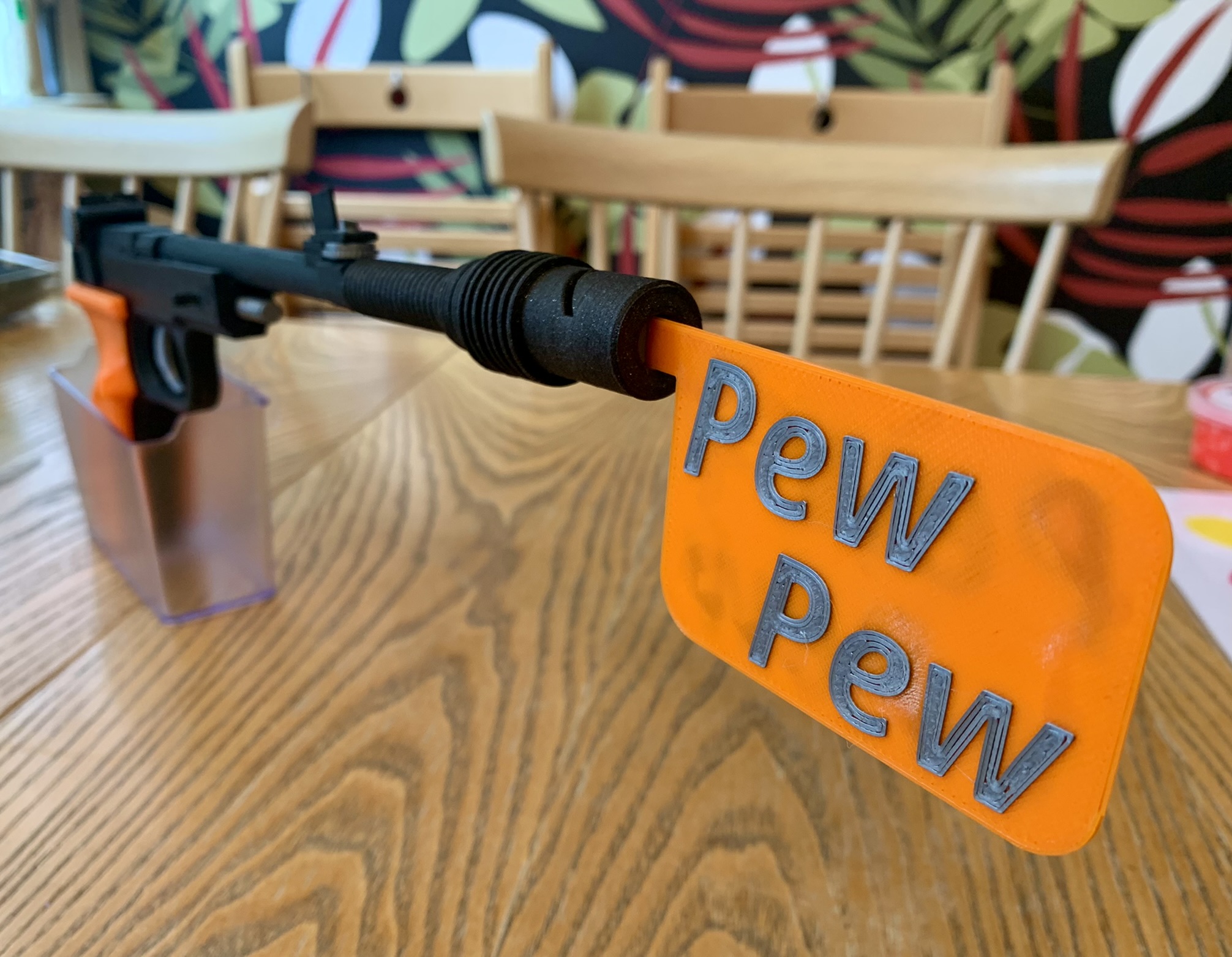 Pew Pew flag for "Princess Leia's Defender sporting blaster pistol from Episode IV"