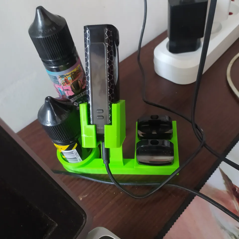 Vape pen vertical stand + charger holder by tmarentette, Download free STL  model