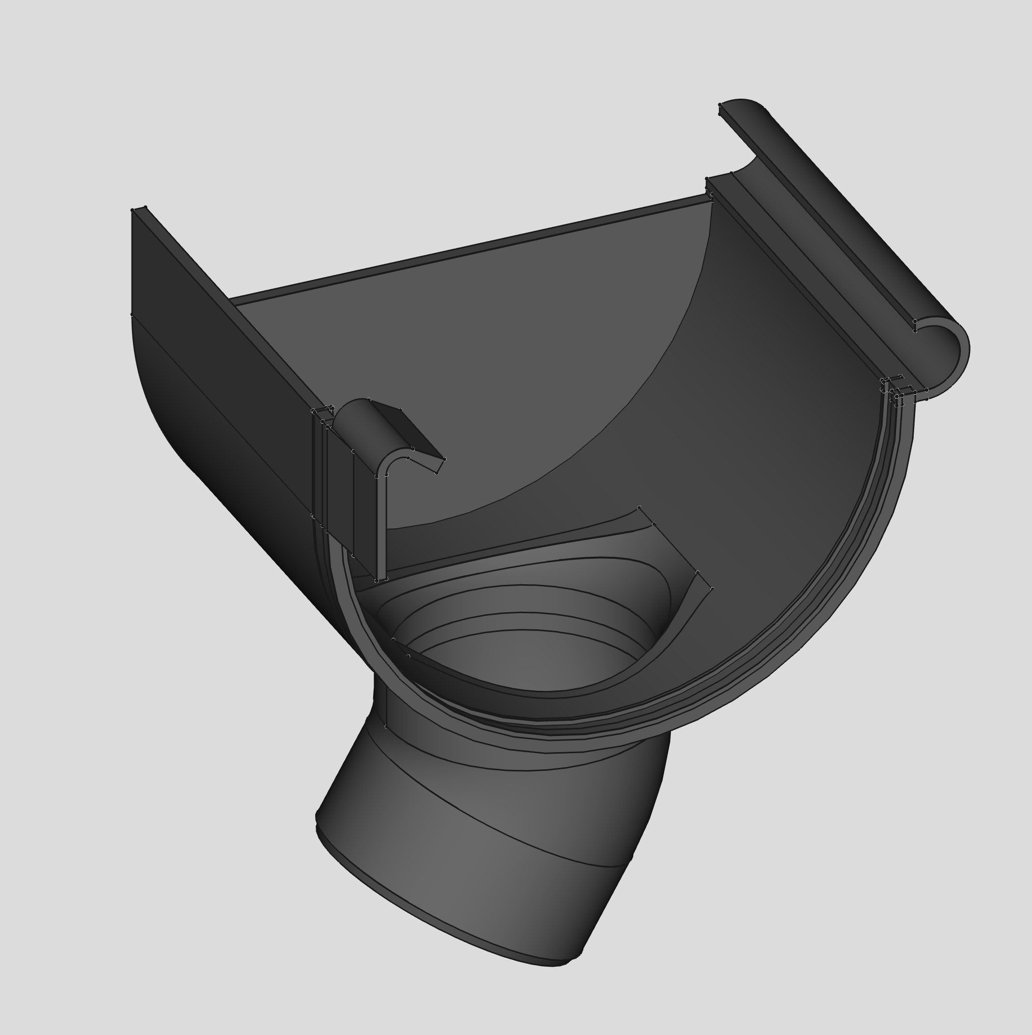 Gutter feed pipe end piece / Dachrinne Stutzen Endstück Marley compatible 150 + 125mm