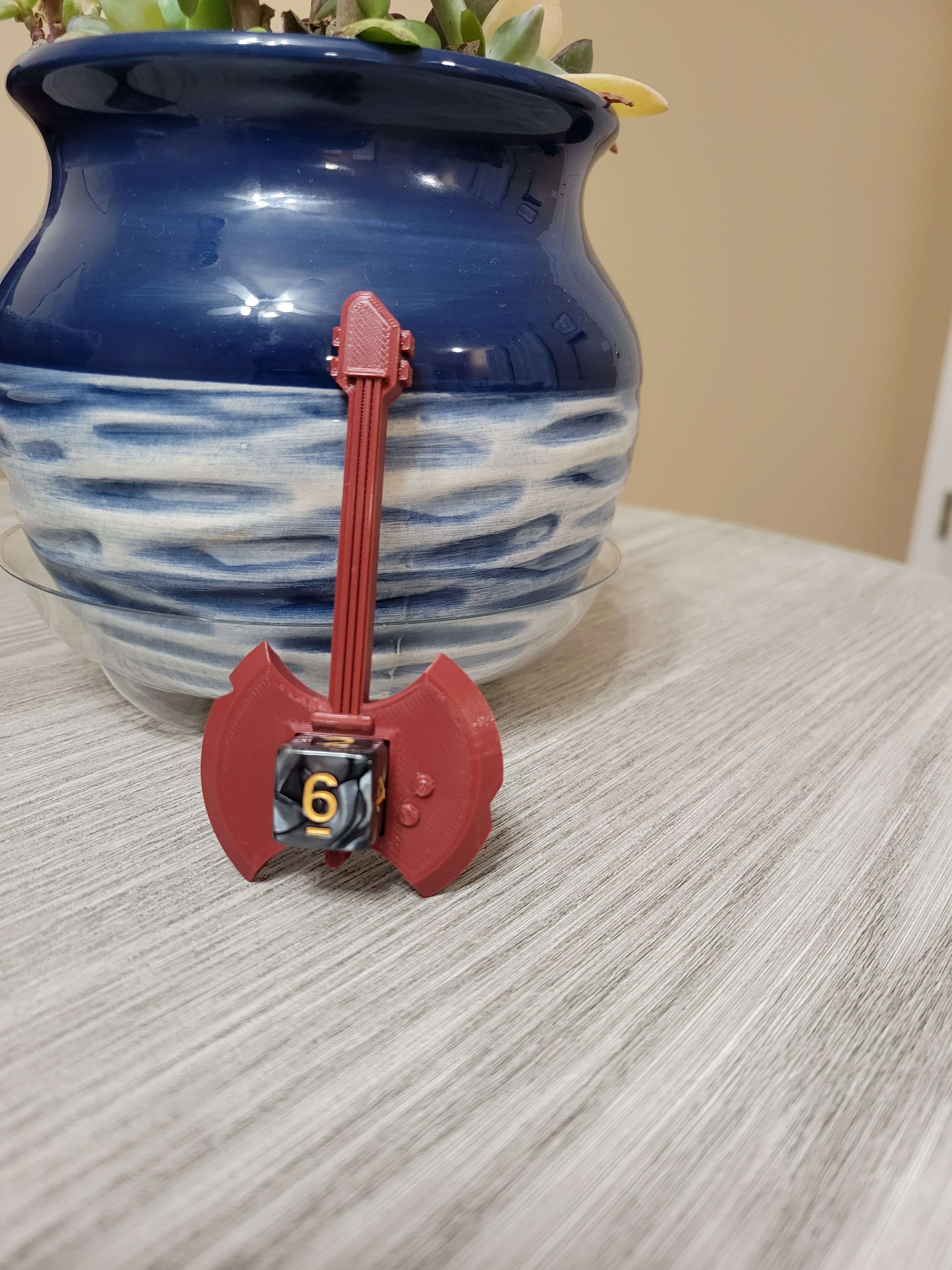 Bardic Inspiration D6 Dice Holder Axe Guitar by Hoid148 Download