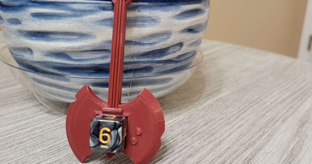 Bardic Inspiration D6 Dice Holder Axe Guitar by Hoid148 Download