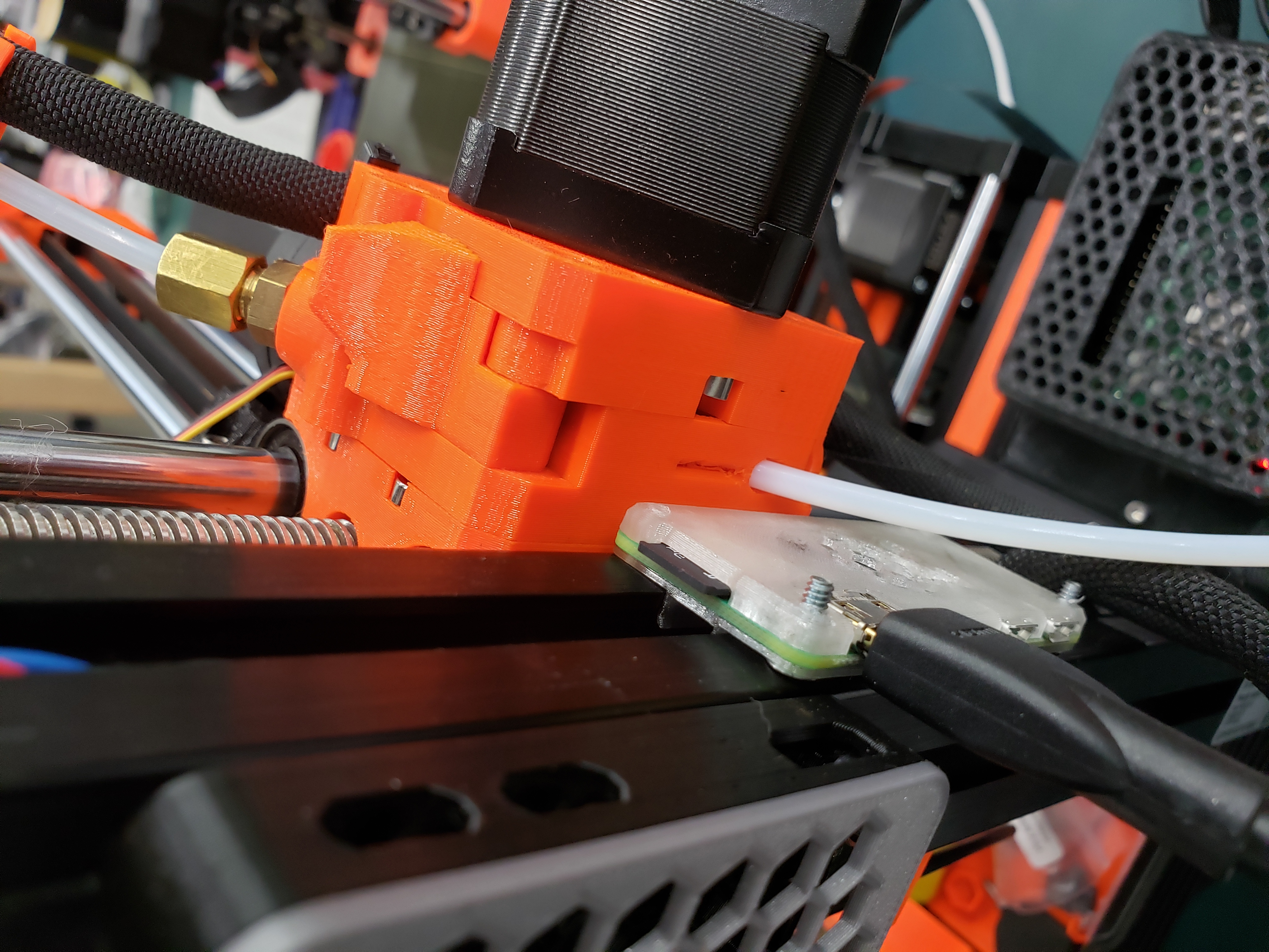 Ultra-slim Raspberry Pi Zero 2 W case for Prusa Mini/Mini+ extrusion 3D model thumbnail
