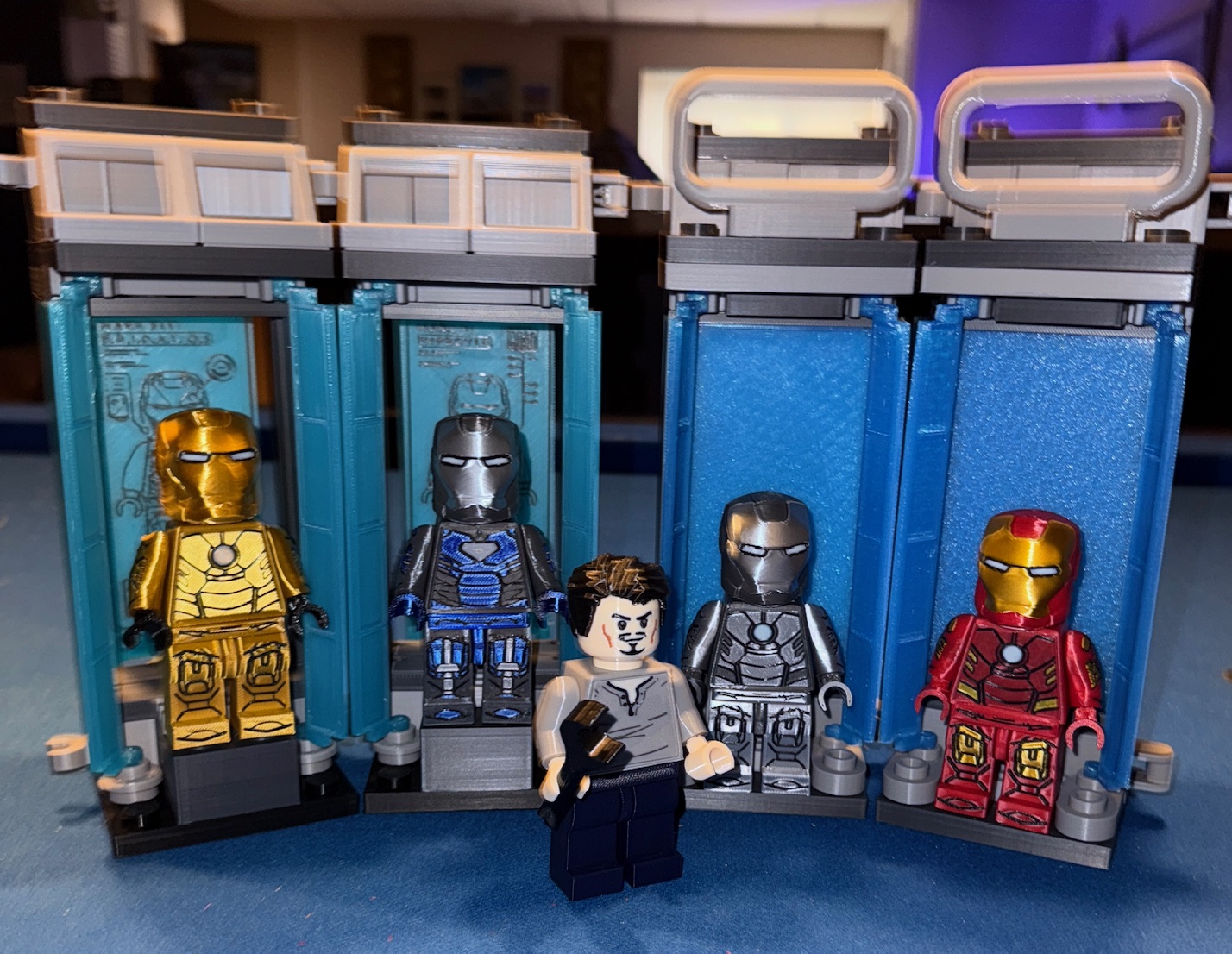 Action-sized Brick Iron Man Armory Alcoves (2.5:1 scale)