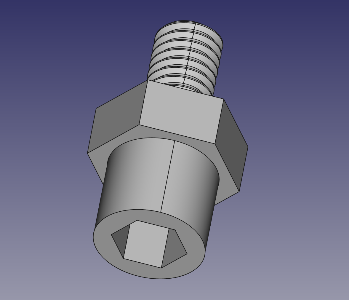 M6 Screw and Nut FreeCAD Example