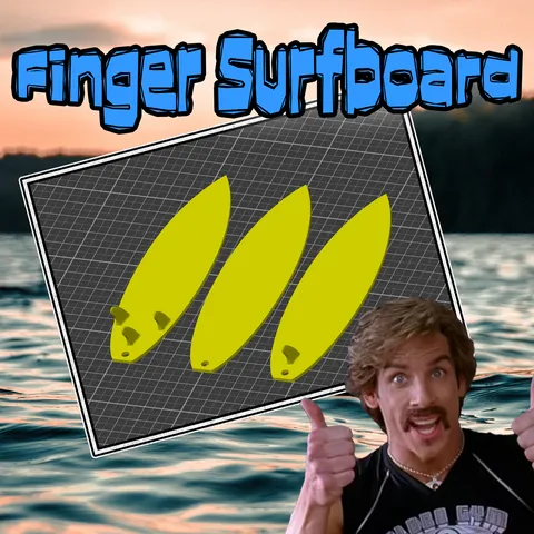 🌊 Finger Surfboard 🏄‍♀️ Single Fin, Thruster and No Fin