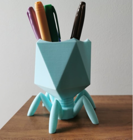 T4 bacteriophage pencil holder