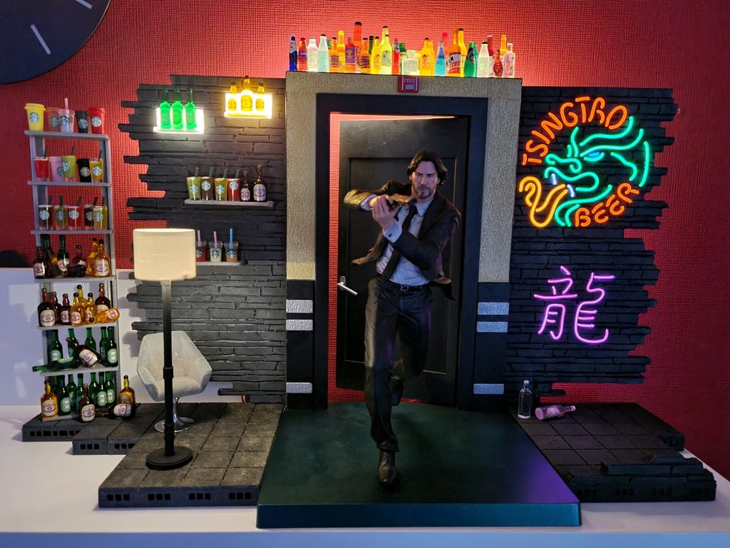 John Wick (Diamond Select) Brick EL Wire (Fake Neon) Wall Add-On
