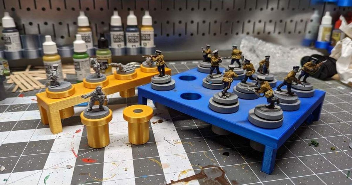 Miniature Painting Stand & Handles by PH Download free STL model