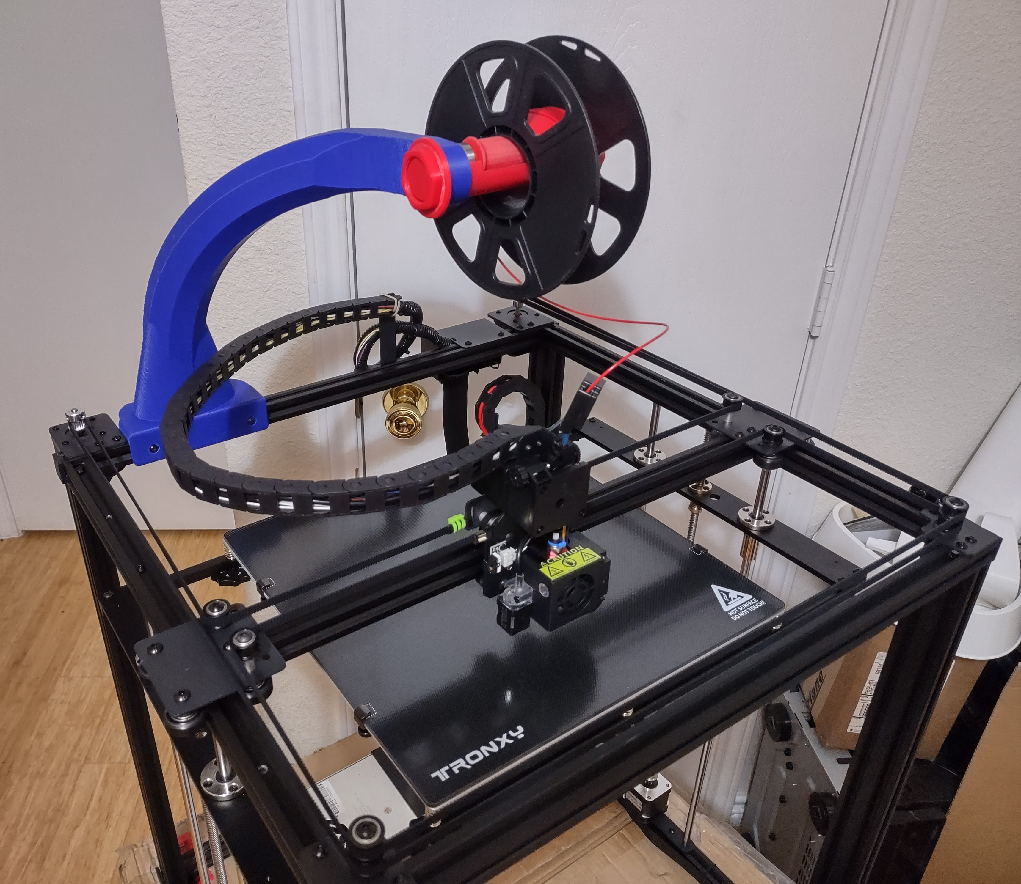 Filament spool holder for Tronxy X5SA with direct drive