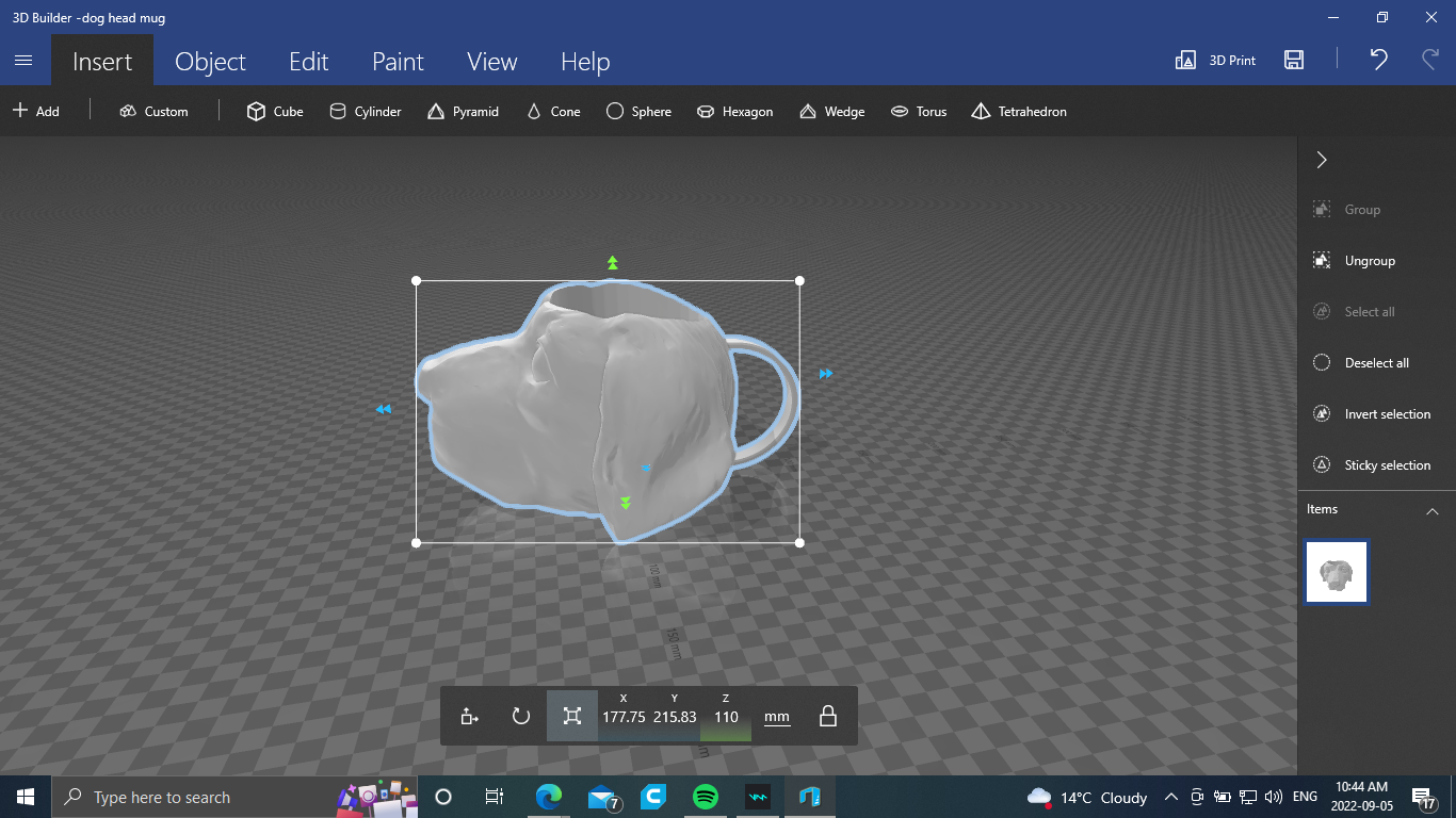 dog head mug