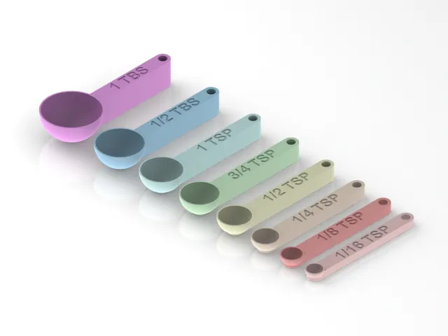 A set of measuring spoons