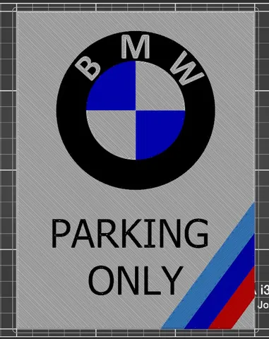 BMW Parking Only sign