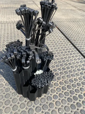 Hex zip tie holder