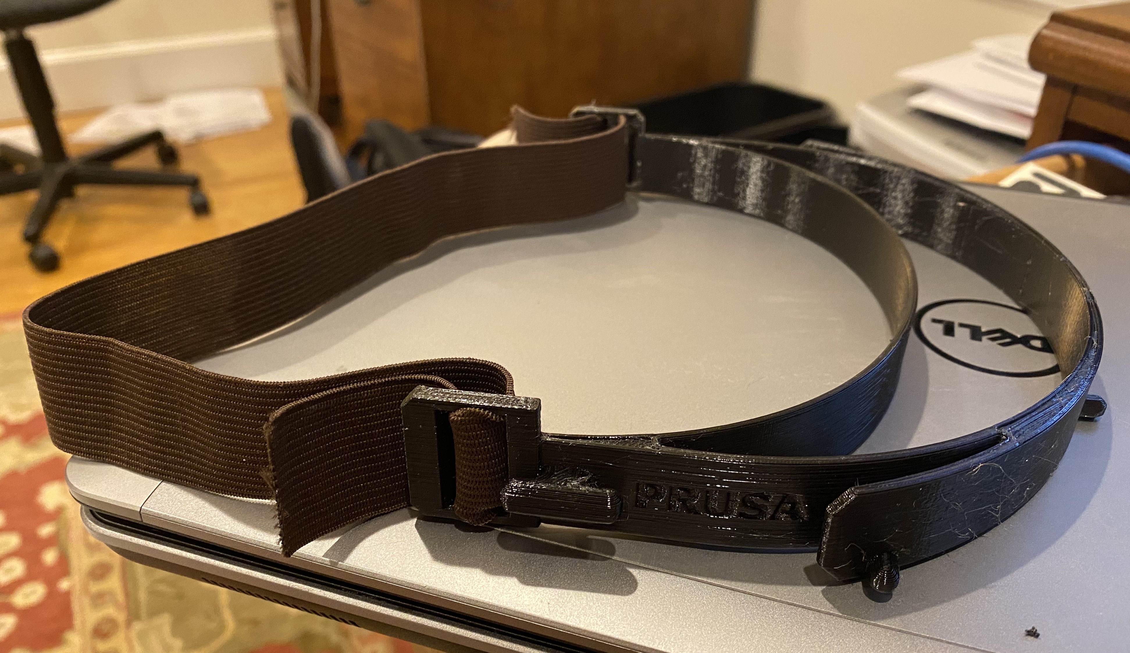 Prusa RC3 COVID shield with buckle and stud