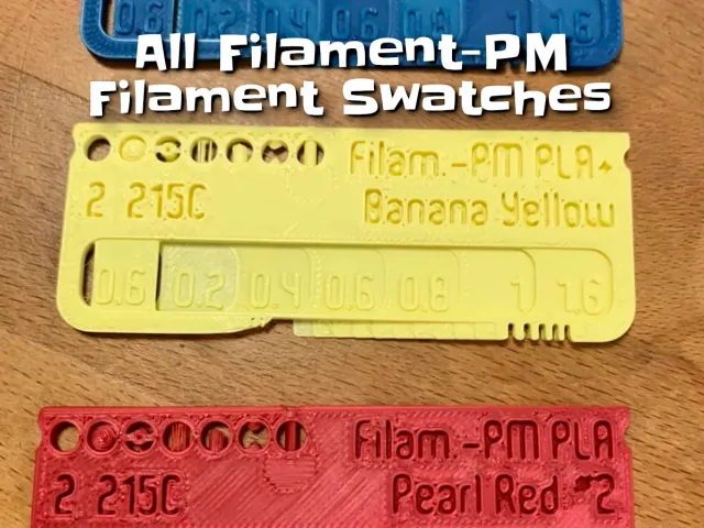 Filament-PM filament swatches / samples