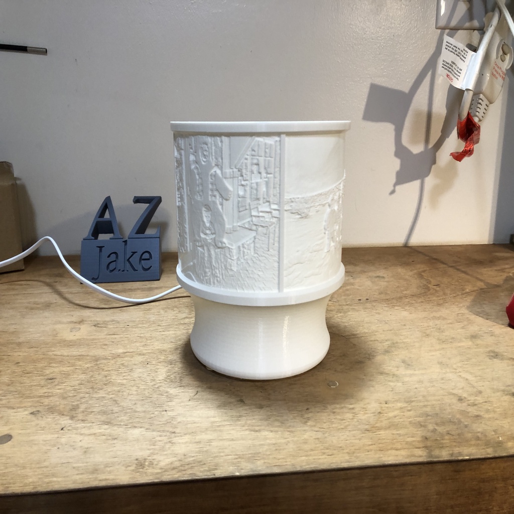 Lithophane Lamp Base By Azjake Download Free Stl Model