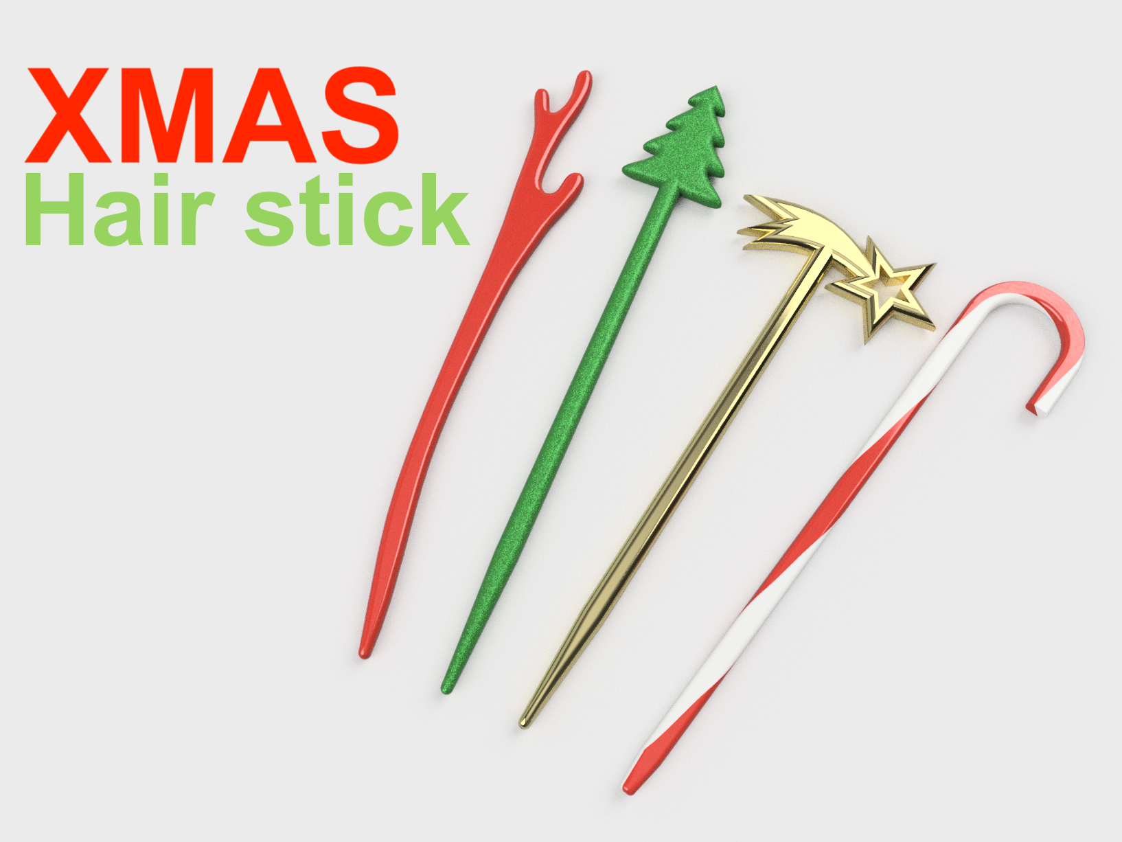 XMAS Hair Stick (7 types) [Christmas hair stick]