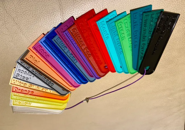 Parametric Filament Swatches (3 lines of text)