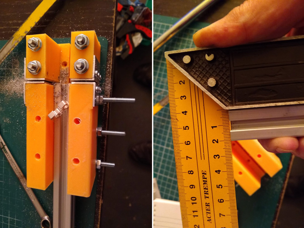 Make 90 degree cuts with clamping Miter Box, adjustable saw width