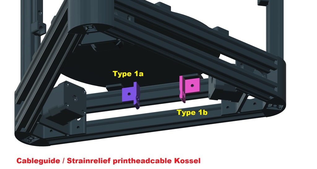 Cableguide / strain relief for printhead cable Kossel