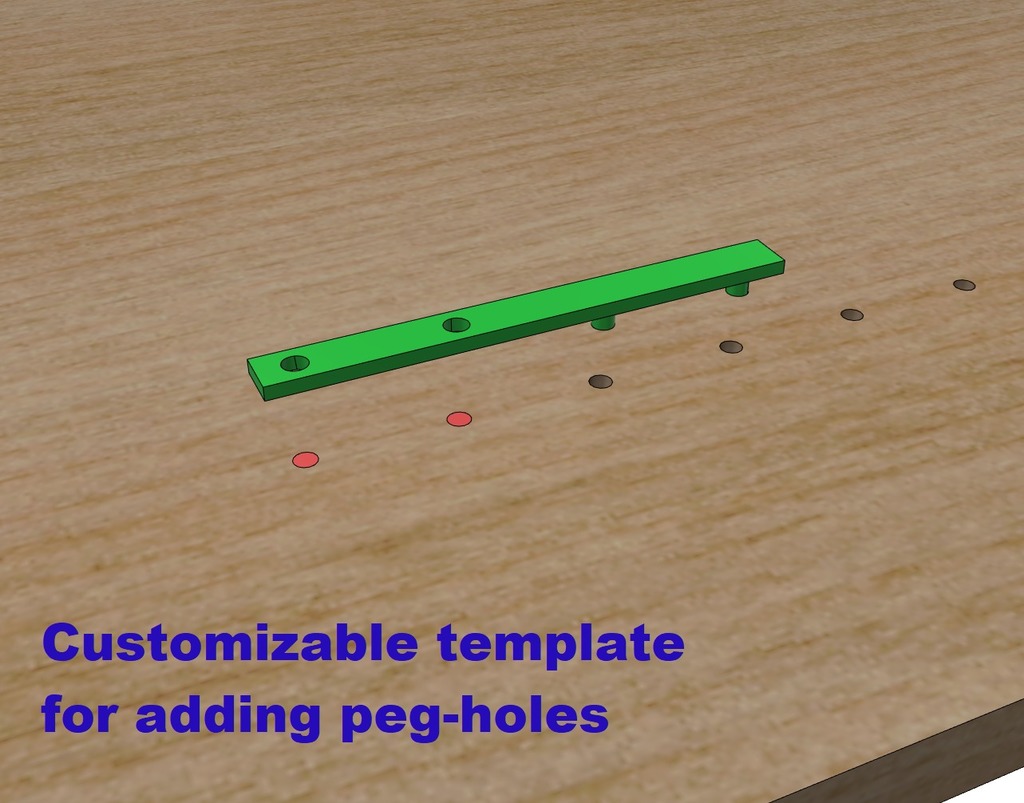 Template for more peg-holes in your bookcase or..., customizable