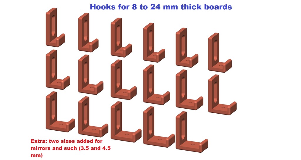 Wall-mounts for white/chalk/other boards, different sizes