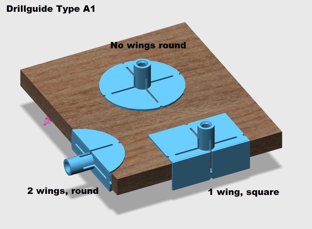 Drillguide for straight/perpendicular holes Type A1, customizable
