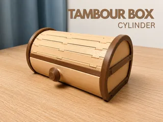 Cylinder Tambour Box | Roll top Storage | Organizer