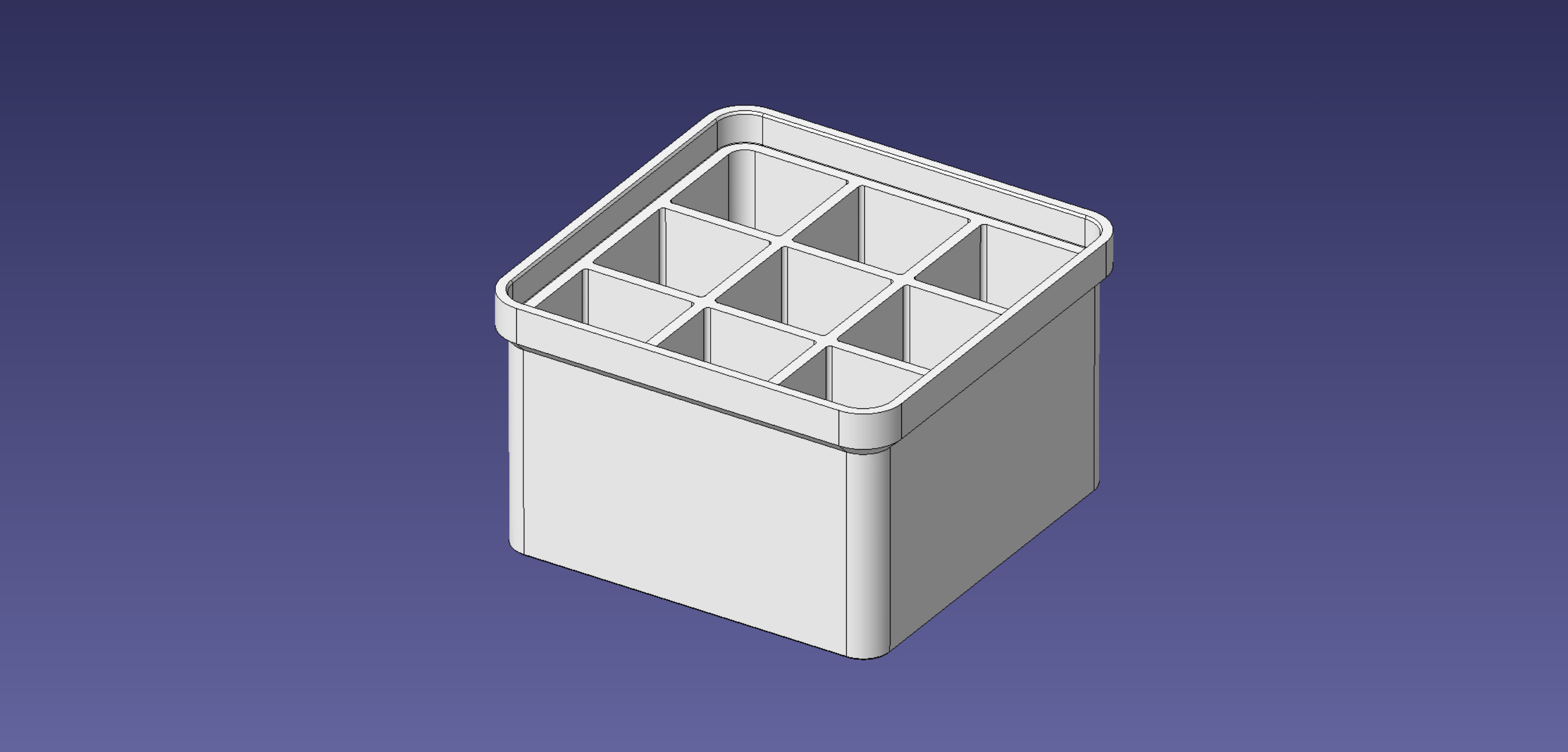 1x1 units, half height, 3x3 grid Stackable Insertbox