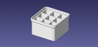 1x1 units, half height, 3x3 grid Stackable Insertbox