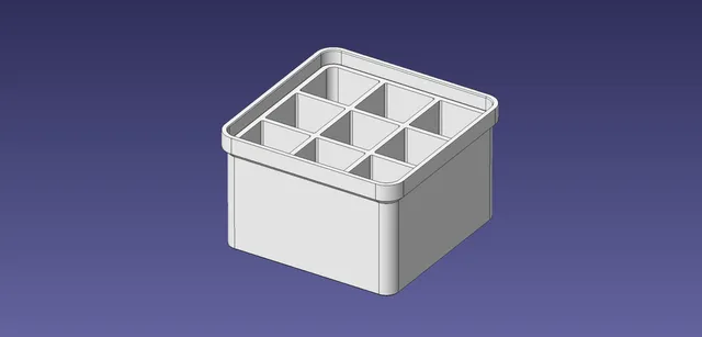 1x1 units, half height, 3x3 grid Stackable Insertbox