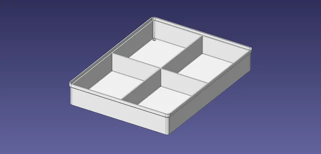 3x4 units, half height, 2x2 grid Stackable Insertbox