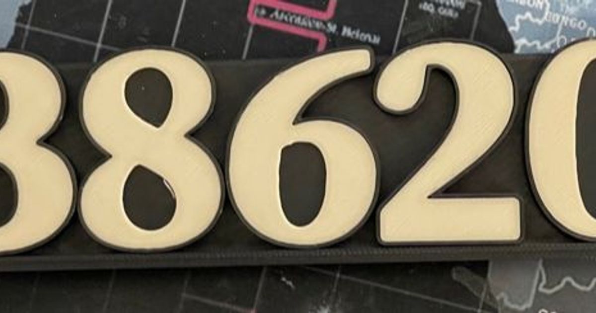 3d number printable