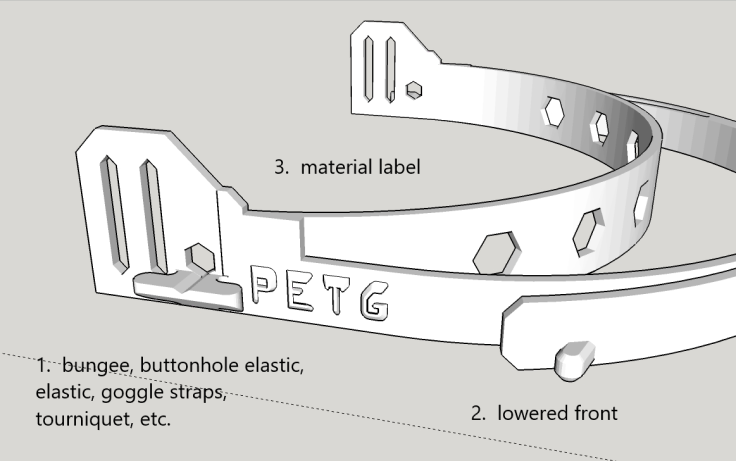 Fast Faceshield with Strap Options, Top, Material Label — miniatura 3