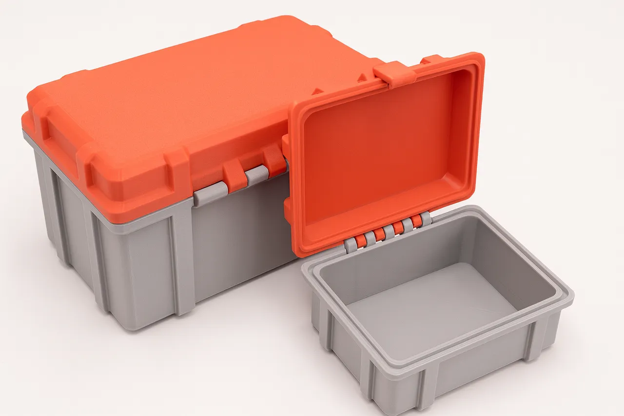 Parametric Hinged Storage Box with Snap-Fit Lid (Customizable SCAD