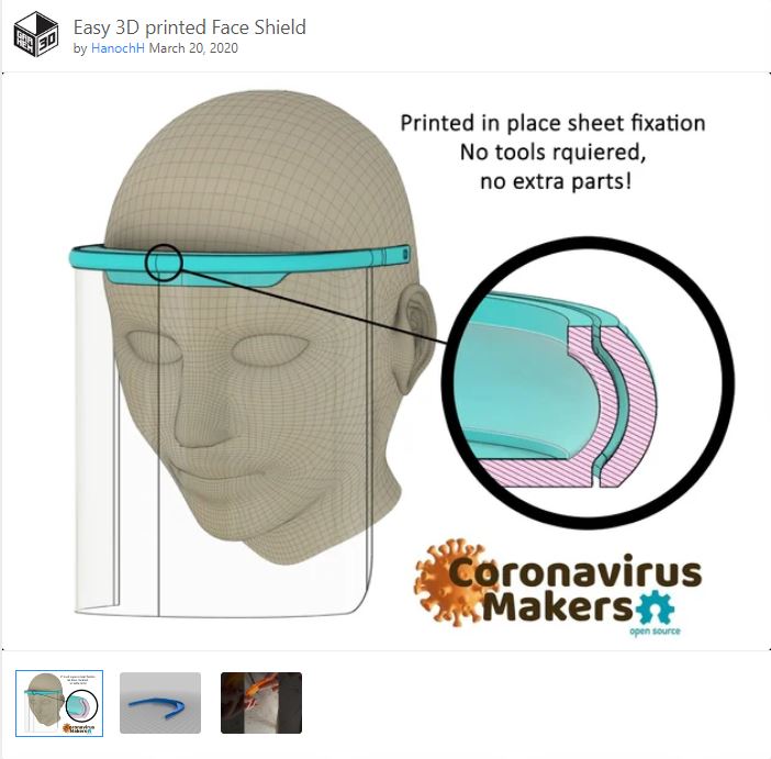 Easy 3D Print Face Shield Optimized