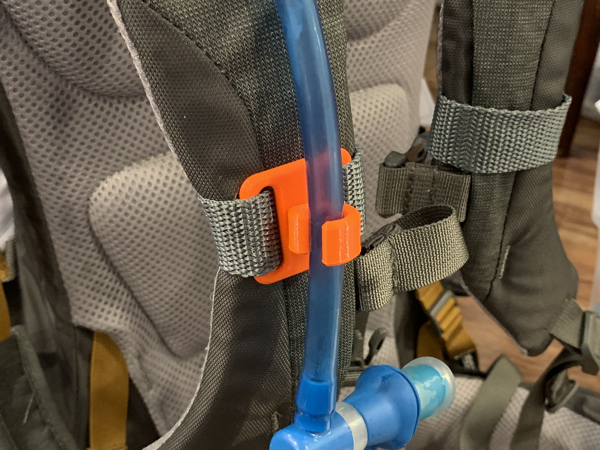 Hydration Tube Clip and Base by Adam Download free STL model