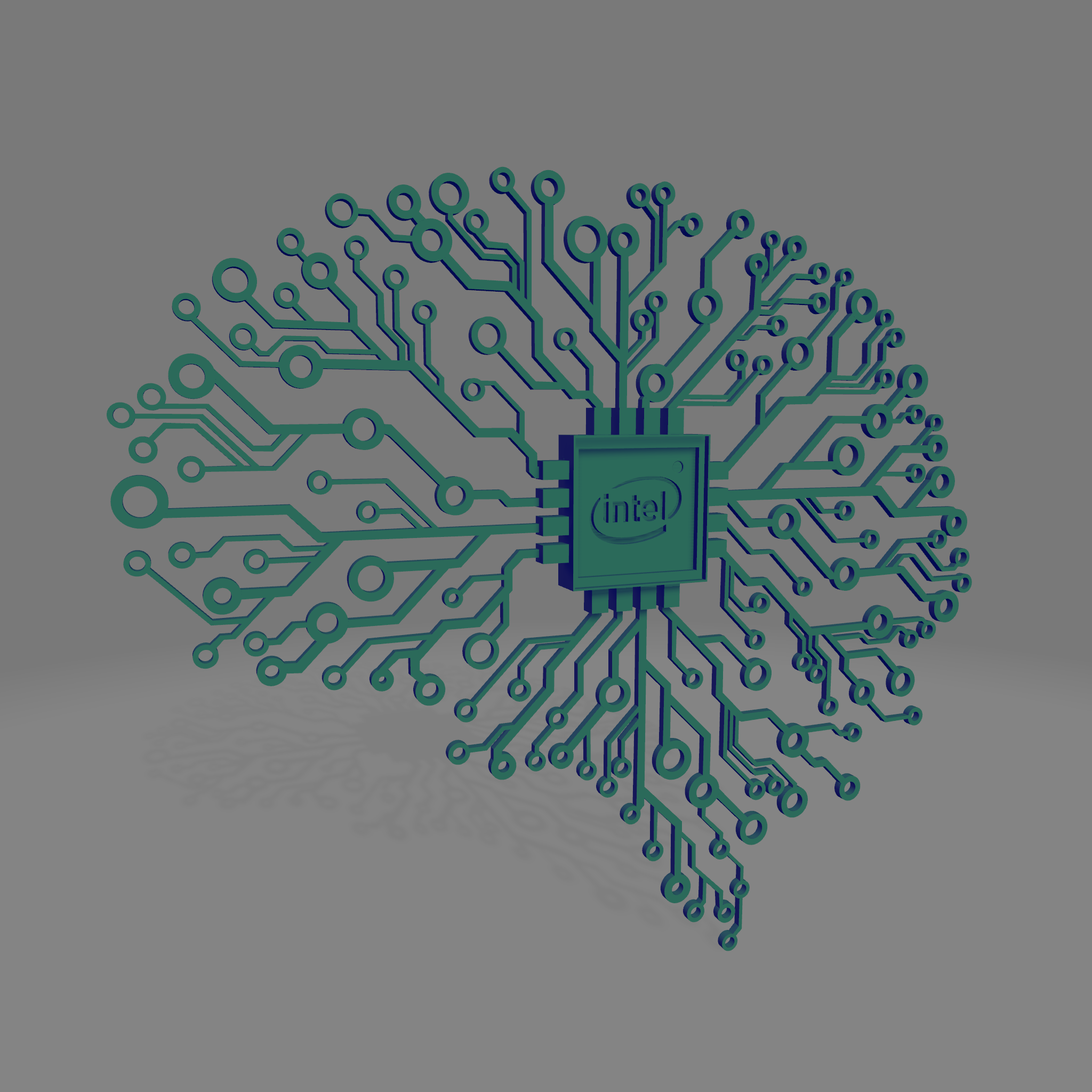 Brain Circuit CPU Holder with Intel Logo by VaBlackbelt2005 | Download ...