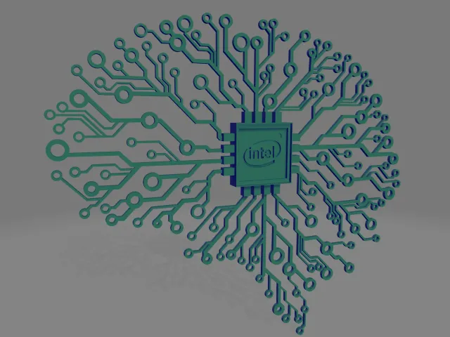 Brain Circuit CPU Holder with Intel Logo