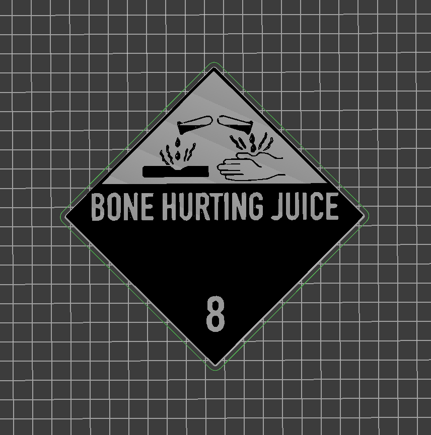 Caution: bone hurting juice - wall sign / magnet