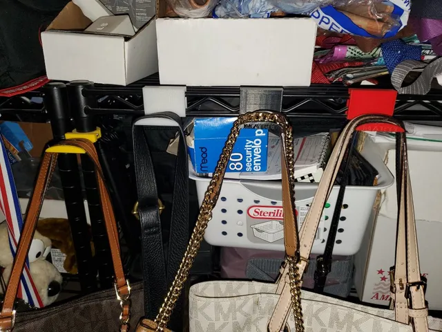 My wire rack shelf purse holder