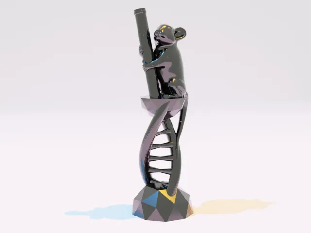 Lab rat monument with DNA pedestal