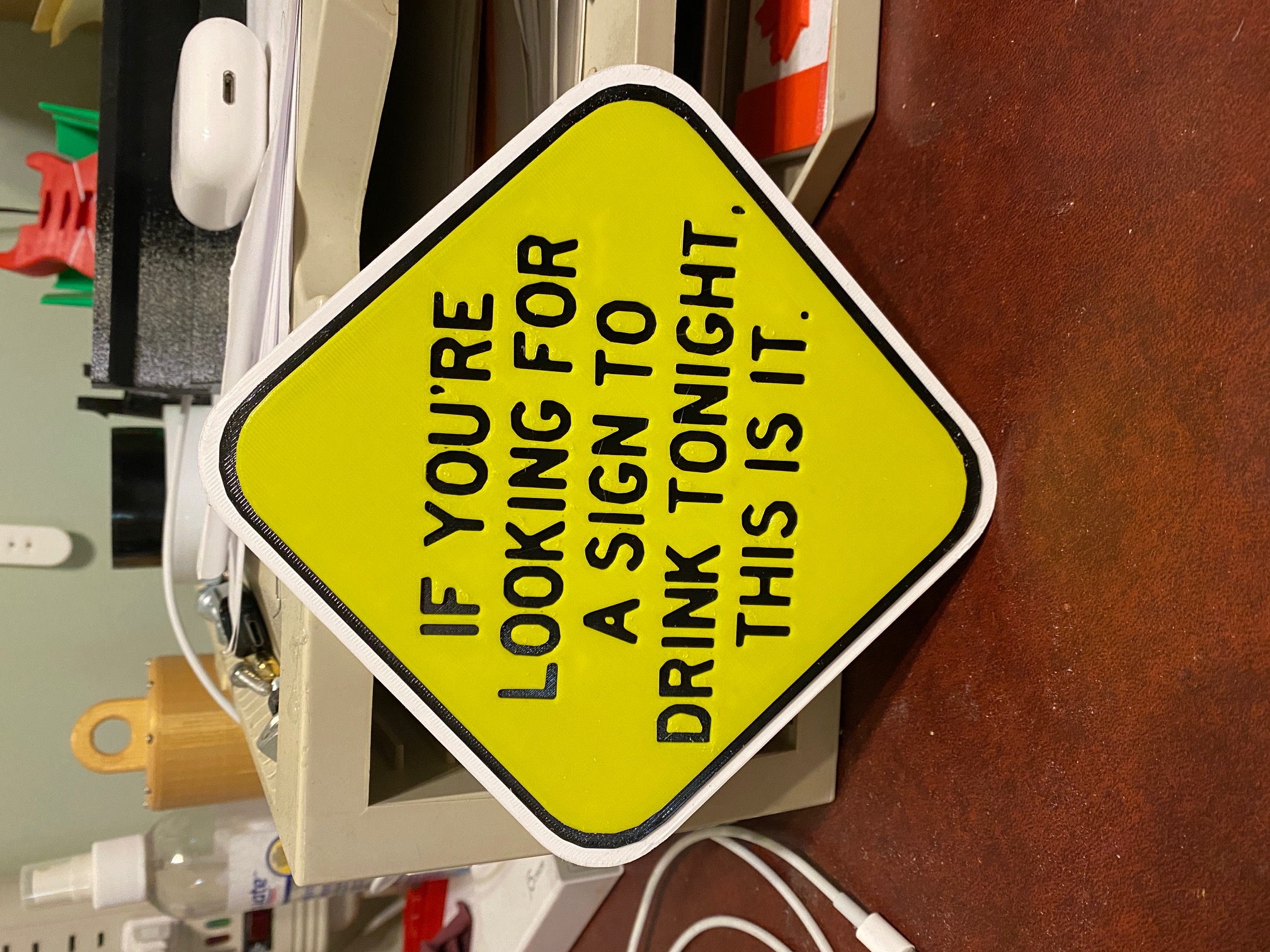 Sign to drink