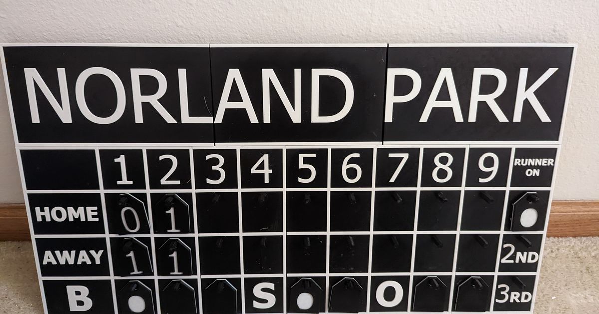 Baseball Scoreboard By Michael Norland Download Free STL Model baseball-scoreboard-by-michael-norland-download-free-stl-model