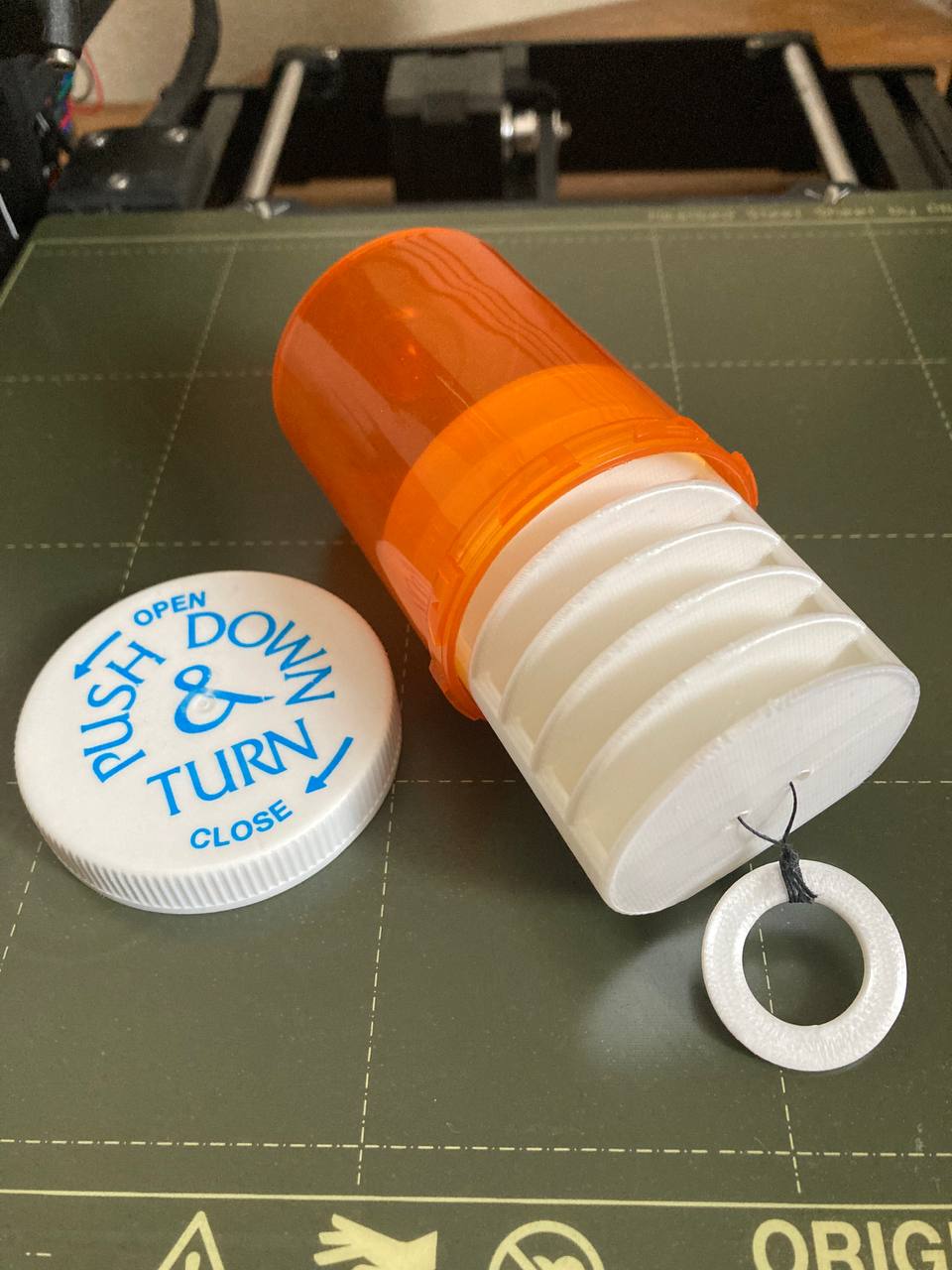 Organized Pill Bottle for Travel (with EasyAccess Handle) by