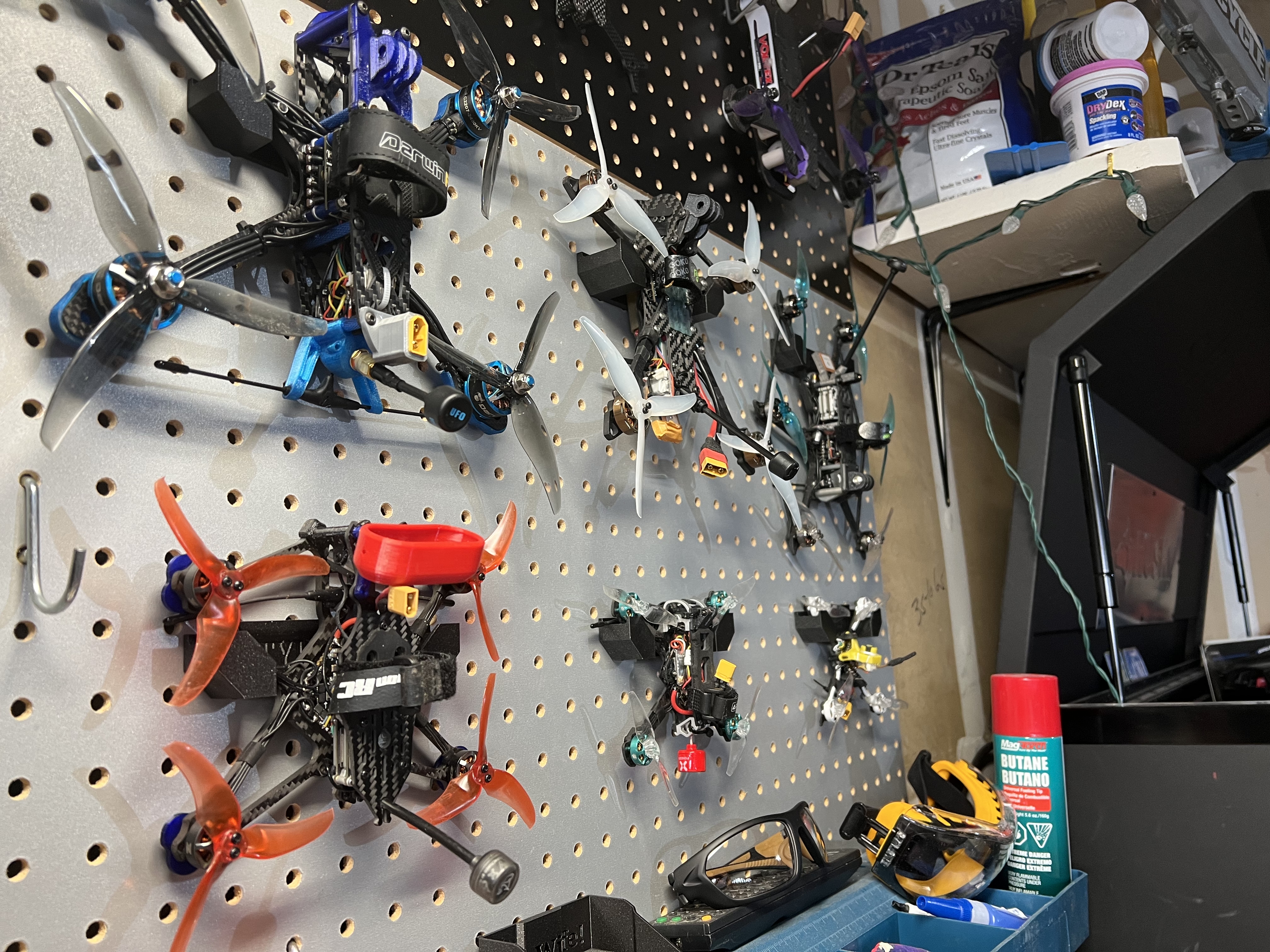 Peg board Drone mount: Updated