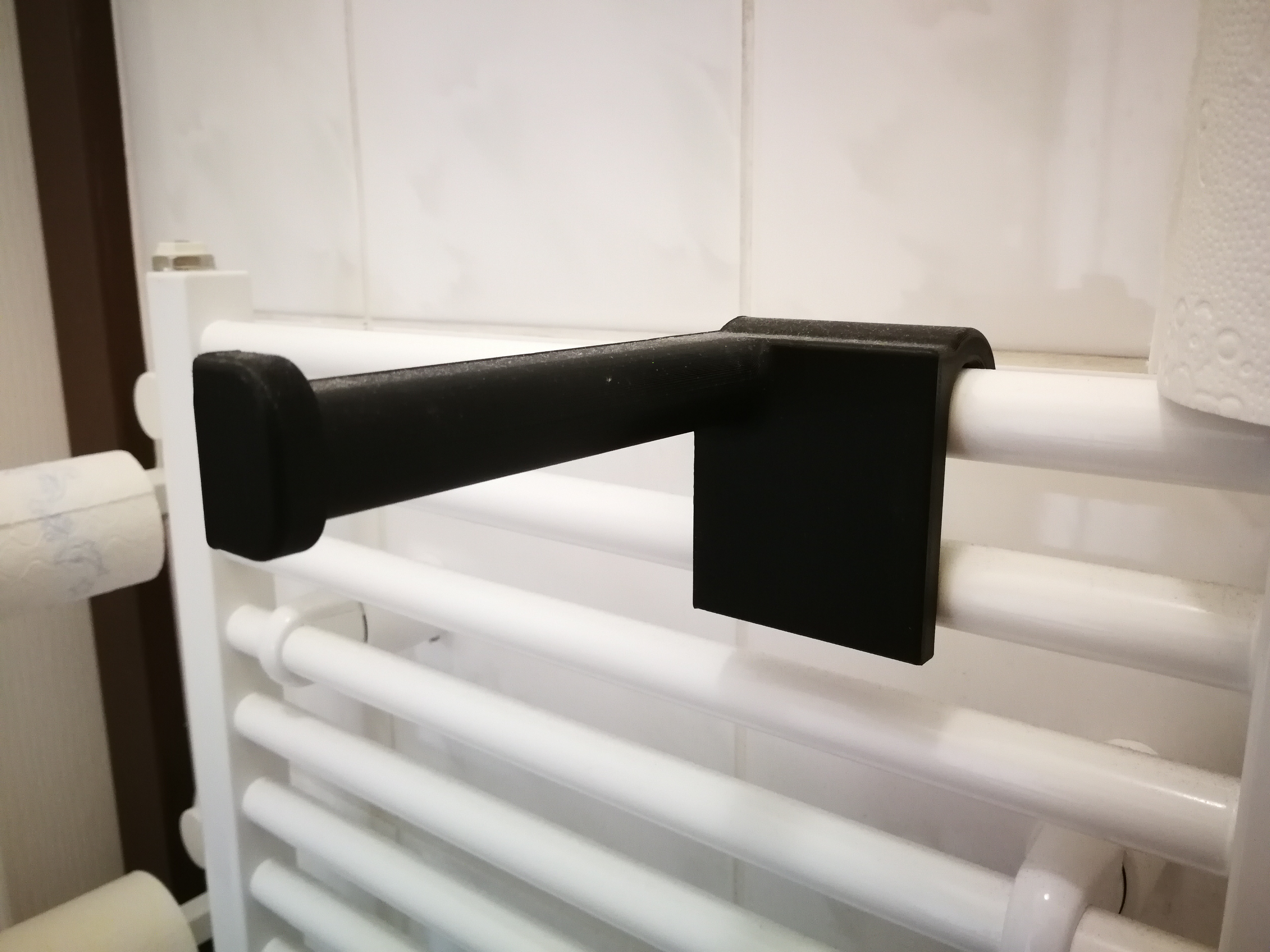 Towel dryer toilet paper hanger